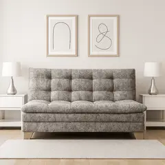 ESTILO Y CONFORT - Sofácama Click Baúl 3 Pocisiones Gris Claro Mármol