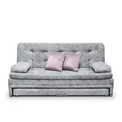 MUEBLES ONLINE - Sofa cama Tarima Nido Olsen Tela Gris - Incluye Cojines