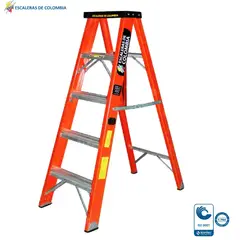 ESCALERAS DE COLOMBIA - Escalera Certificada Tipo Tijera En Fibra De Vidrio 5 pasos/ 1.50Mts 136kg