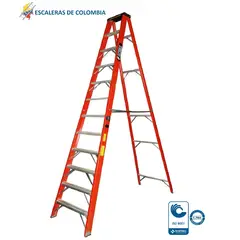 ESCALERAS DE COLOMBIA - Escalera Certificada Tipo Tijera En Fibra De Vidrio 12 pasos/ 3.60Mts 136kg.