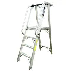 ESCALERAS DE COLOMBIA - Escalera Certificada Tipo Tijera Plataforma En Aluminio 4 pasos / 1.20Mts 136 Kg.