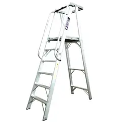 ESCALERAS DE COLOMBIA - Escalera Certificada Tipo Tijera Plataforma En Aluminio 6 pasos / 1.80Mts 136 Kg.