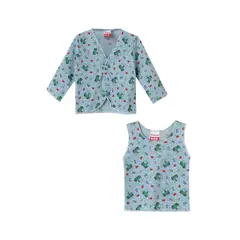 SANTANA - Camiseta Manga Larga + Esqueleto Bebé Niño Verde Cali