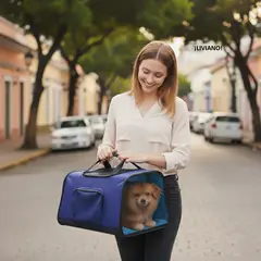 GENERICO - Guacal Maletín Bolso azul Para Transportar Perros Ygatos En Avión