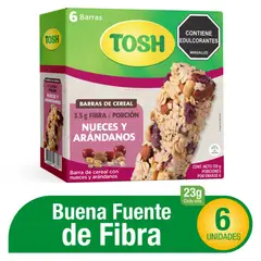 TOSH - Barra de cereal Arándanos y Nueces x 6 unidades