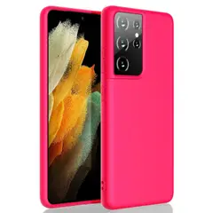 GENERICO - Funda Estuche Silicone Case Compatible Samsung S21 Ultra Fucsia