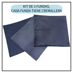 DAVINCI - Kit X3 Fundas Cojin Terciopelo Gris Plata