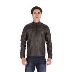 LA CHAQUETERIA - Chaqueta en Cuero Marron LCHL33