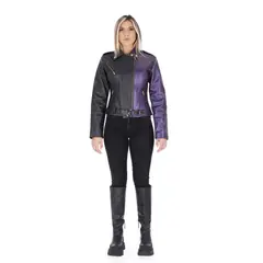 LA CHAQUETERIA - Chaqueta en Cuero Folia Negro Morada W48
