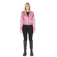 LA CHAQUETERIA - Chaqueta en Cuero Envejecido Rosa W48