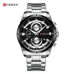 CURREN - Reloj para Hombre KREC801901 . Reloj Análogo Acero inoxidable Plateado