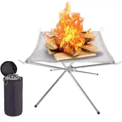 GENERICO - Malla Fogata Leña Portatil Camping Asgard Plegable Ligera