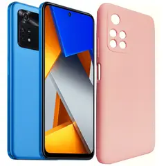 GENERICO - Funda Estuche Silicone Case Compatible Xiaomi Poco M4 Pro 5G Rosa