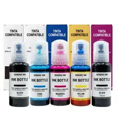 GENERICO - Combo 5 Tintas 544 Para Eps L3110 L3150 L3160 L5190 Generica
