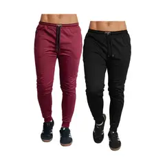 GENERICO - Dúo pantalón Sudadera Jogger Vinotinto y Negro 100% algodón