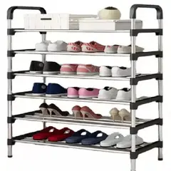 SKY - Organizador Zapatero Metálico 6 Niveles Zapatero Color Negro