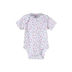 SANTANA - Body Estampado Bebé Manga Corta Niña Beige
