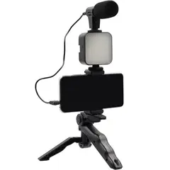 GENERICO - Estabilizador Soporte Celular Luz Led Micrófono + Control