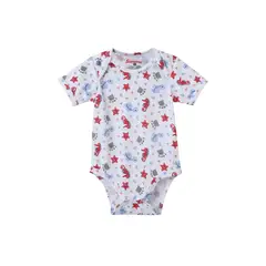 SANTANA - Body Bebé Manga Corta Niño Rojo Medio