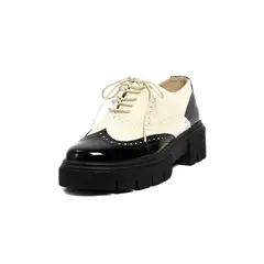 BALLERINA - Zapatos Oxford Beige x Negro Ballerinas Marlos