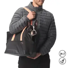 TOTTO - Shopping Bag Kira Versátil Negra/Naranja