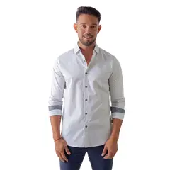 DKNY - Camisa casual Wht para Hombre Blanco