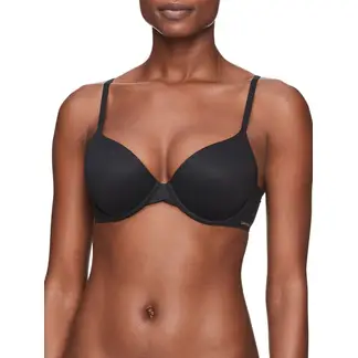 CALVIN KLEIN - Brassier Negro Microfibra Modern Camiseta Embedded Mujer Negro
