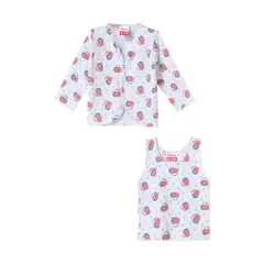 SANTANA - Camiseta Manga Larga + Esqueleto Bebé Niña Coral Oscuro
