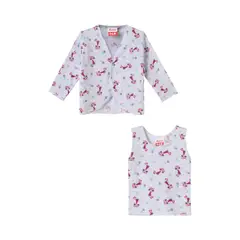 SANTANA - Camiseta Manga Larga + Esqueleto Bebé Niña Fucsia