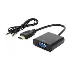 GENERICO - Cable Convertidor De Hdmi A Vga Pc Laptop Tv Monitor Pasivo + Audio
