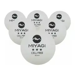 GENERICO - Bola Tenis Mesa Pelota Ping Pong 3 Stars Miyagi Blancas X 6