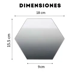 DECOR - Pack 30 Espejos Decorativos Adhesivos hexagonales