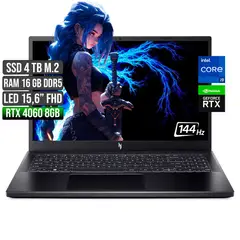 ACER - NITRO INTEL CORE I9-13900H RTX 4060 8GB SSD 4TB RAM 16GB LED 15,6" FHD 144Hz