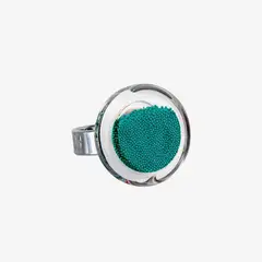 PYLONES - Anillo Hecho A Mano Cachou Mini Turquesa