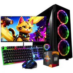 AMD - TORRE GAMER RYZEN 5 5600G /RAM 16GB /SSD 240GB /BOARD A520M /MONITOR 22" FHD