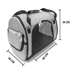 GENERICO - Maletín Morral Cargador Mediano Gris Para Perros Y Gatos