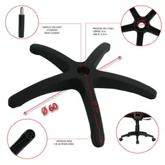 MUEBLESYA - Repuesto Para Silla Giratoria Base En Nylon De 60
