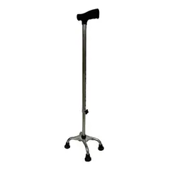 GENERICO - Baston Ortopedico Graduable 4 Patas Aluminio Plateado