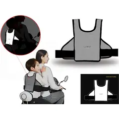 LAVEF - Chaleco Arnes De Seguridad Para Niños En Moto 100% reflectivo.