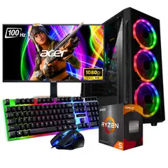 AMD - TORRE CPU GAMER RYZEN 5 5600G VEGA 7 1TB RAM 16GB /BOARD A520M /MONITOR 22" FHD