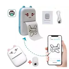 GENERICO - Mini Impresora Portatil Termica + 1 Rollo De Impresion