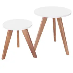 GENERICO - Mesa Nórdica Triangular - Set X 2 - Pequeña & Mediana