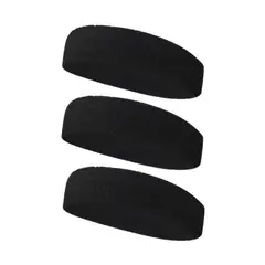 GENERICO - Balaca X 3 Unid Banda Toalla Elastica de Cabello Deporte Fitness Negro-