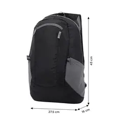 TOTTO - Morral Plegable Troker Negro 19 Litros con Reflectivos