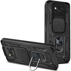 GENERICO - Funda Estuche Case Slider Compatible Con Xiaomi Poco X3 y X3 Pro Negro