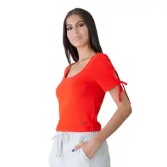 DKNY - Blusa Zes para Dama Naranja