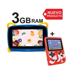 KRONO - Tablet Niños 3GB RAM Android 13 32GB Wifi + Gamebox AZUL