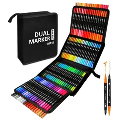 GENERICO - Marcadores Doble Punta Punta Pincel Lettering Estuche 120pz