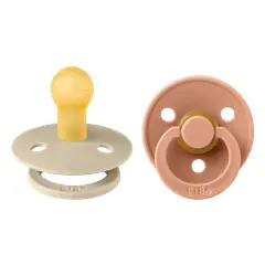 BIBS - Chupos Colour 2 PACK Latex Size 1 Vanilla/Peach