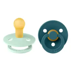 BIBS - Chupos Colour 2 PACK Latex Size 1 Mint/Forest Lake